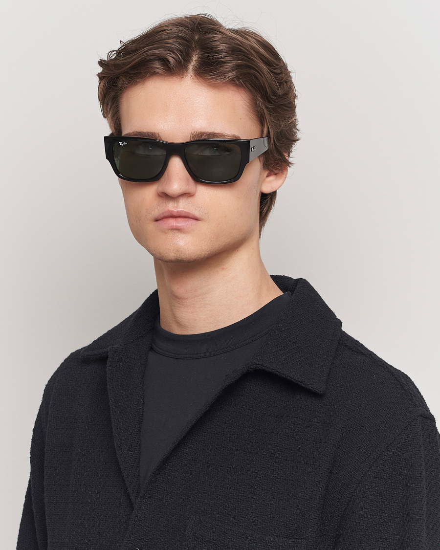 Herre | Assesoarer | Ray-Ban | Carlos Sunglasses Black/Crystal Green