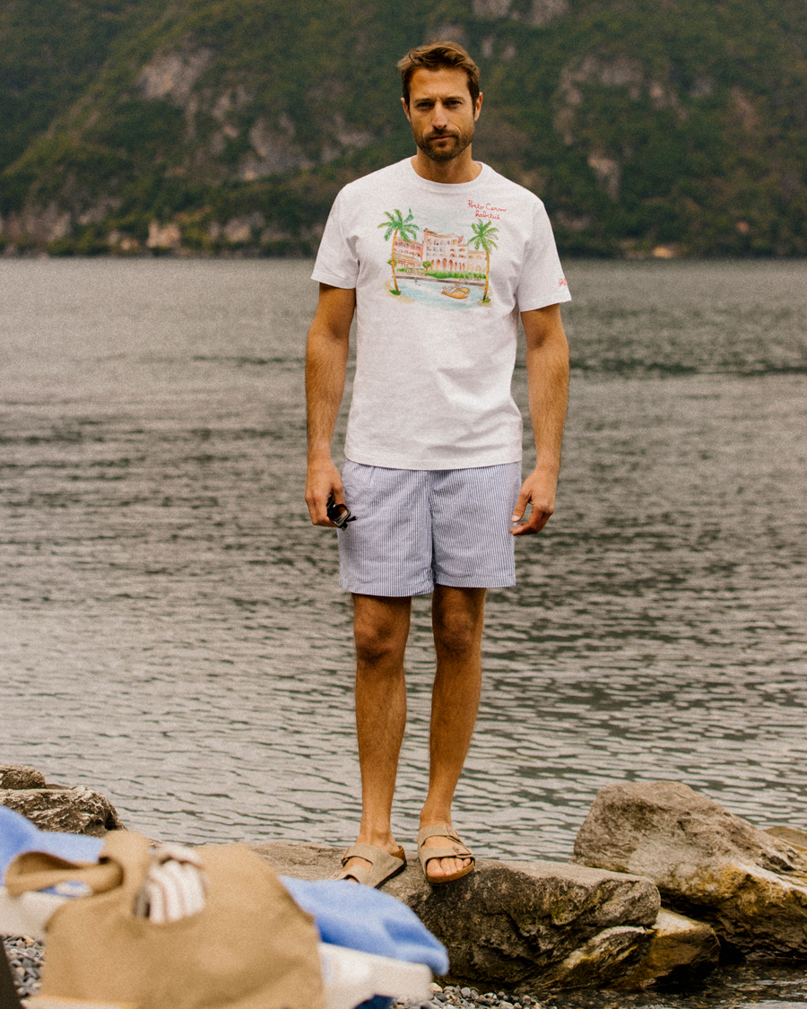 Herre | T-Shirts | MC2 Saint Barth | Printed Cotton T-Shirt Porto Cervo