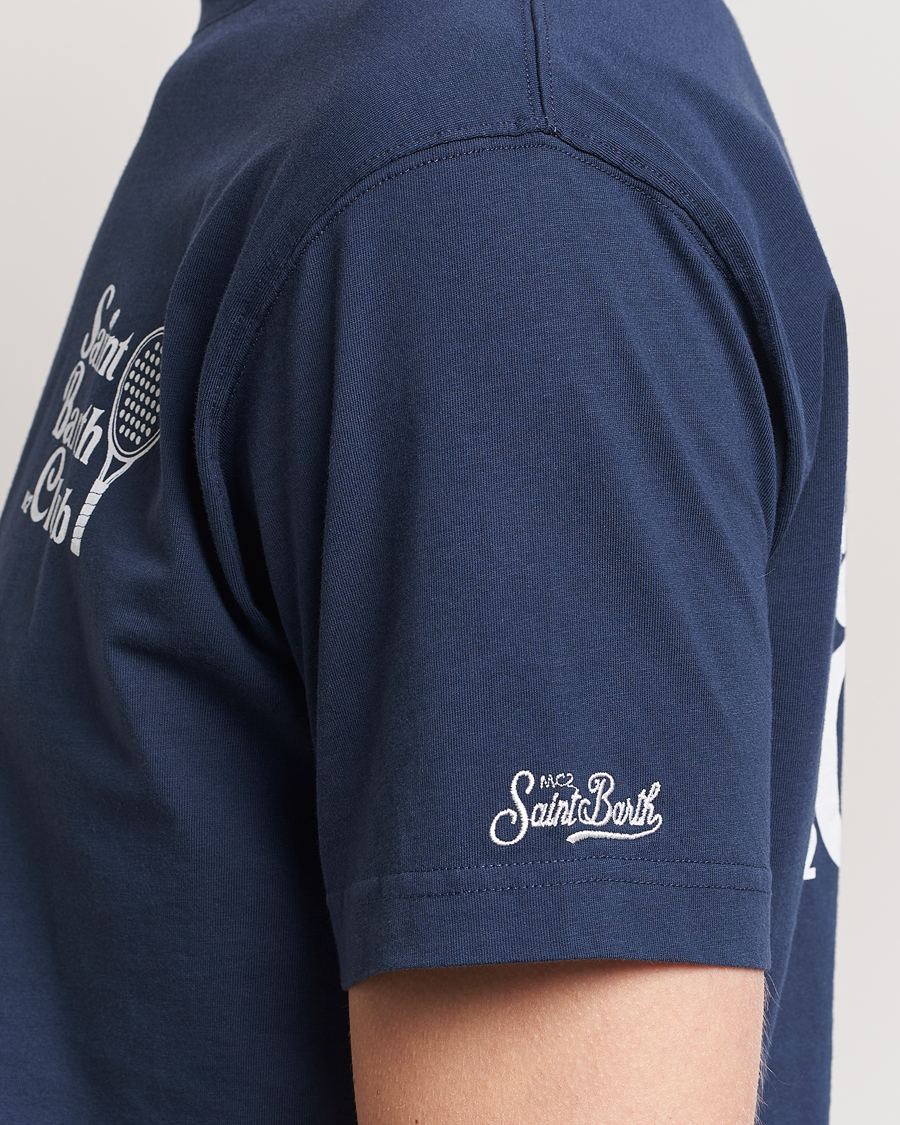 Herre | T-Shirts | MC2 Saint Barth | Printed Cotton T-Shirt STB Padel Club