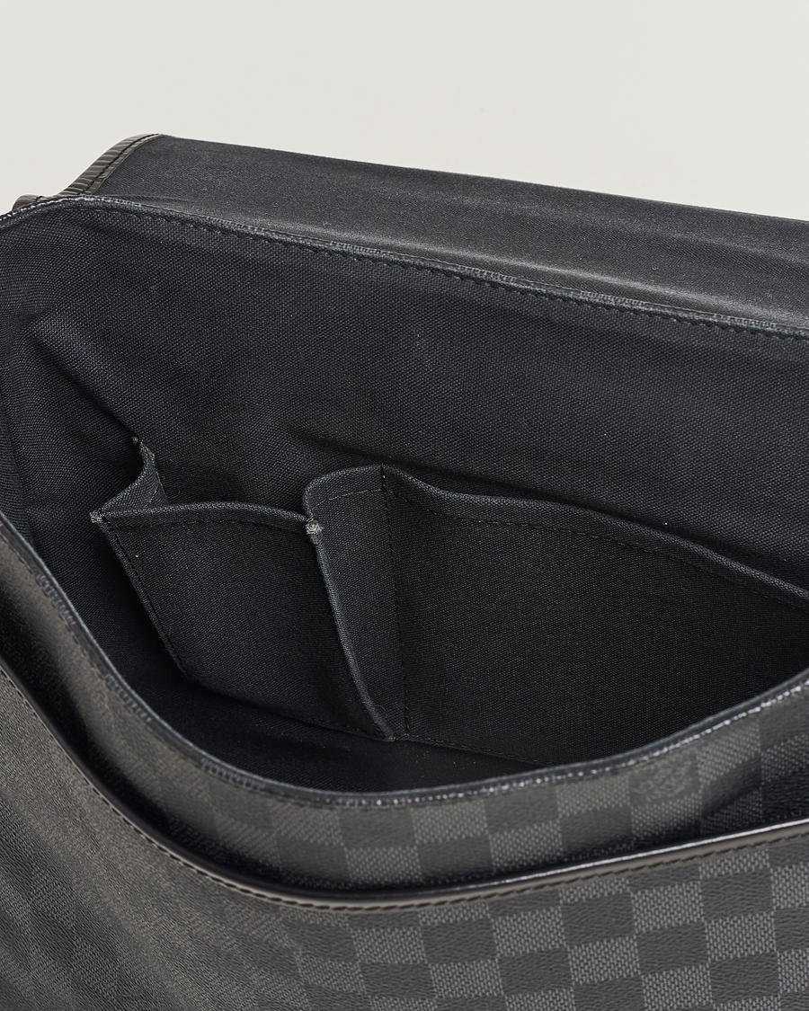 Herre | Louis Vuitton Pre-Owned Daniel MM Satchel Leather Bag Damier Graphite | Louis Vuitton Pre-Owned | Daniel MM Satchel Leather Bag Damier Graphite