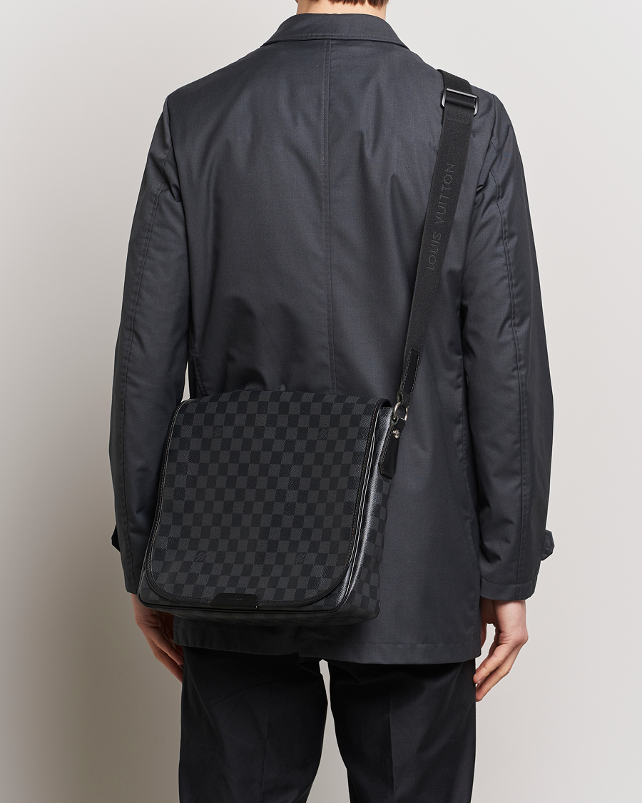 Herre | Louis Vuitton Pre-Owned Daniel MM Satchel Leather Bag Damier Graphite | Louis Vuitton Pre-Owned | Daniel MM Satchel Leather Bag Damier Graphite