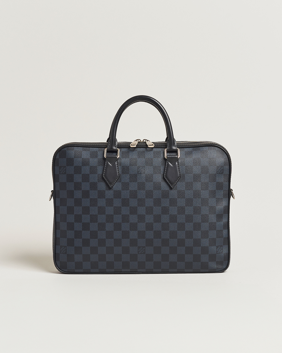 Herre | Louis Vuitton Pre-Owned Dandy Slim Briefcase Damier Navy | Louis Vuitton Pre-Owned | Dandy Slim Briefcase Damier Navy