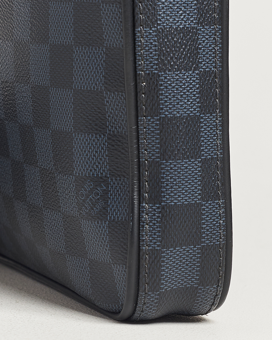 Herre | Louis Vuitton Pre-Owned Dandy Slim Briefcase Damier Navy | Louis Vuitton Pre-Owned | Dandy Slim Briefcase Damier Navy