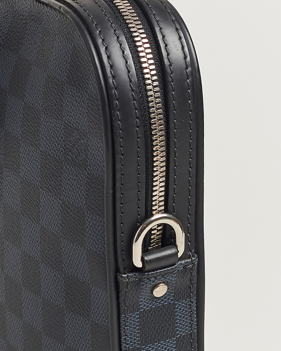 Herre | Louis Vuitton Pre-Owned Dandy Slim Briefcase Damier Navy | Louis Vuitton Pre-Owned | Dandy Slim Briefcase Damier Navy