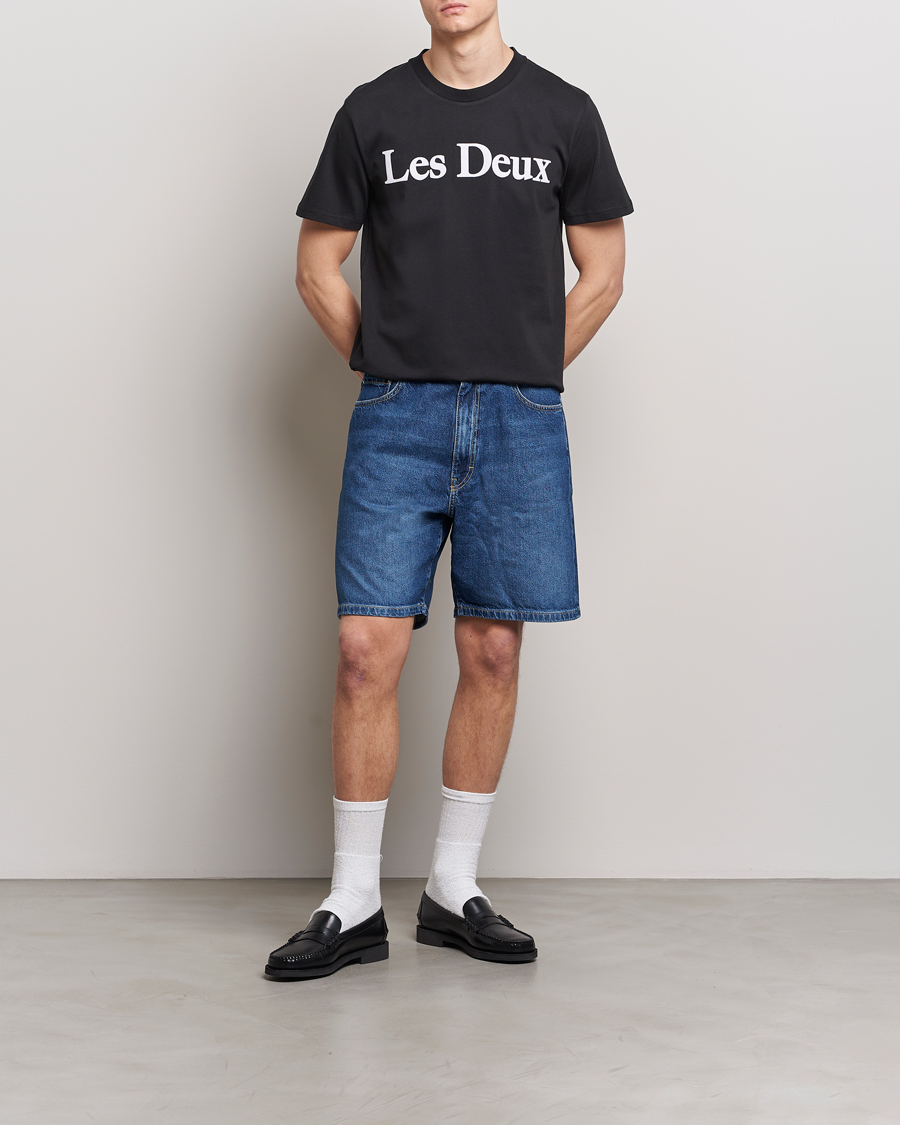 Herre | T-Shirts | LES DEUX | Charles Logo T-Shirt Black