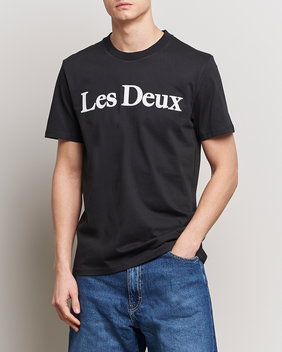 Herre | T-Shirts | LES DEUX | Charles Logo T-Shirt Black