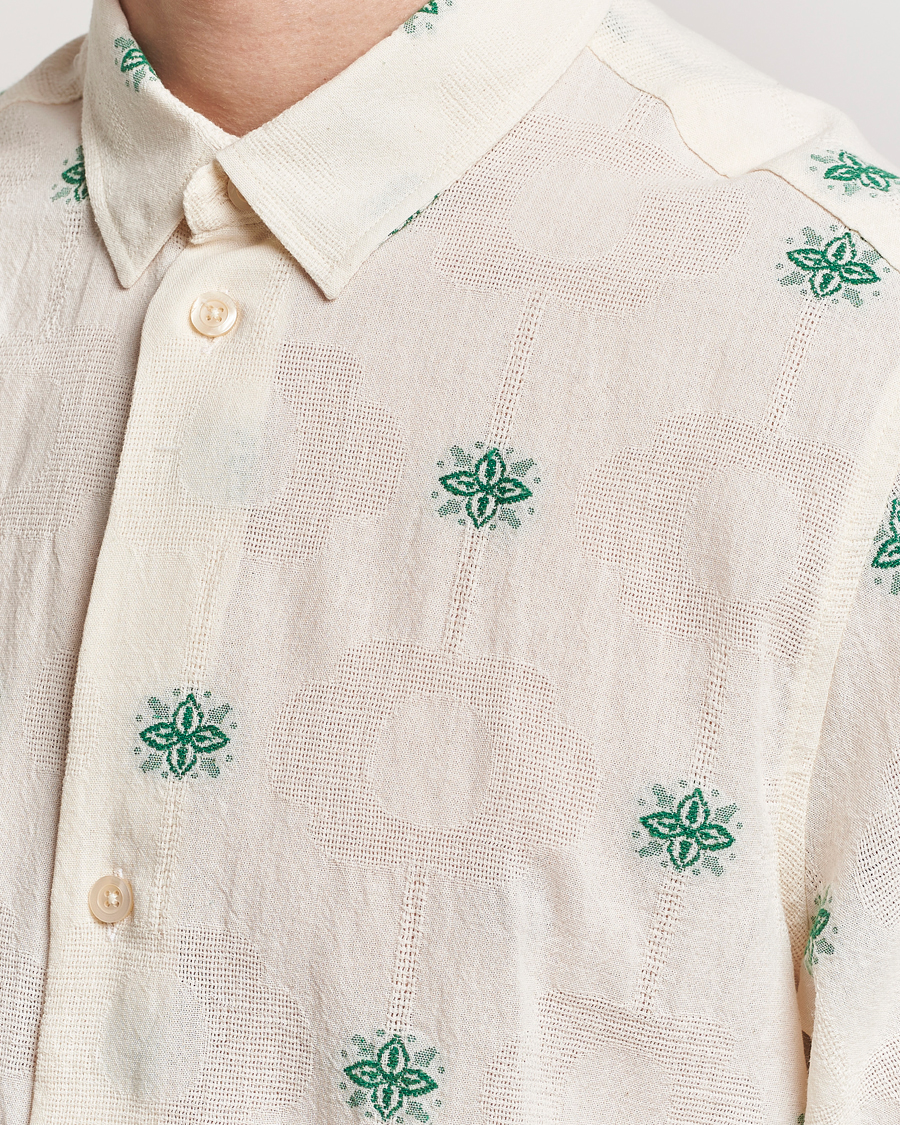 Herre | Skjorter | LES DEUX | Ira Short Sleeve Embroidery Cotton Shirt Ivory