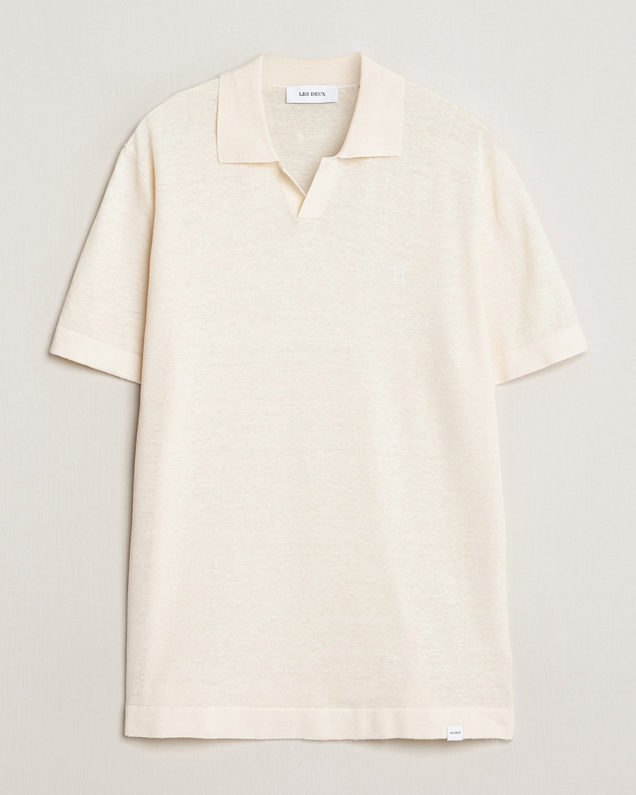 Herr |  | LES DEUX | Emmanuel Linen/Cotton Polo Knit Ivory