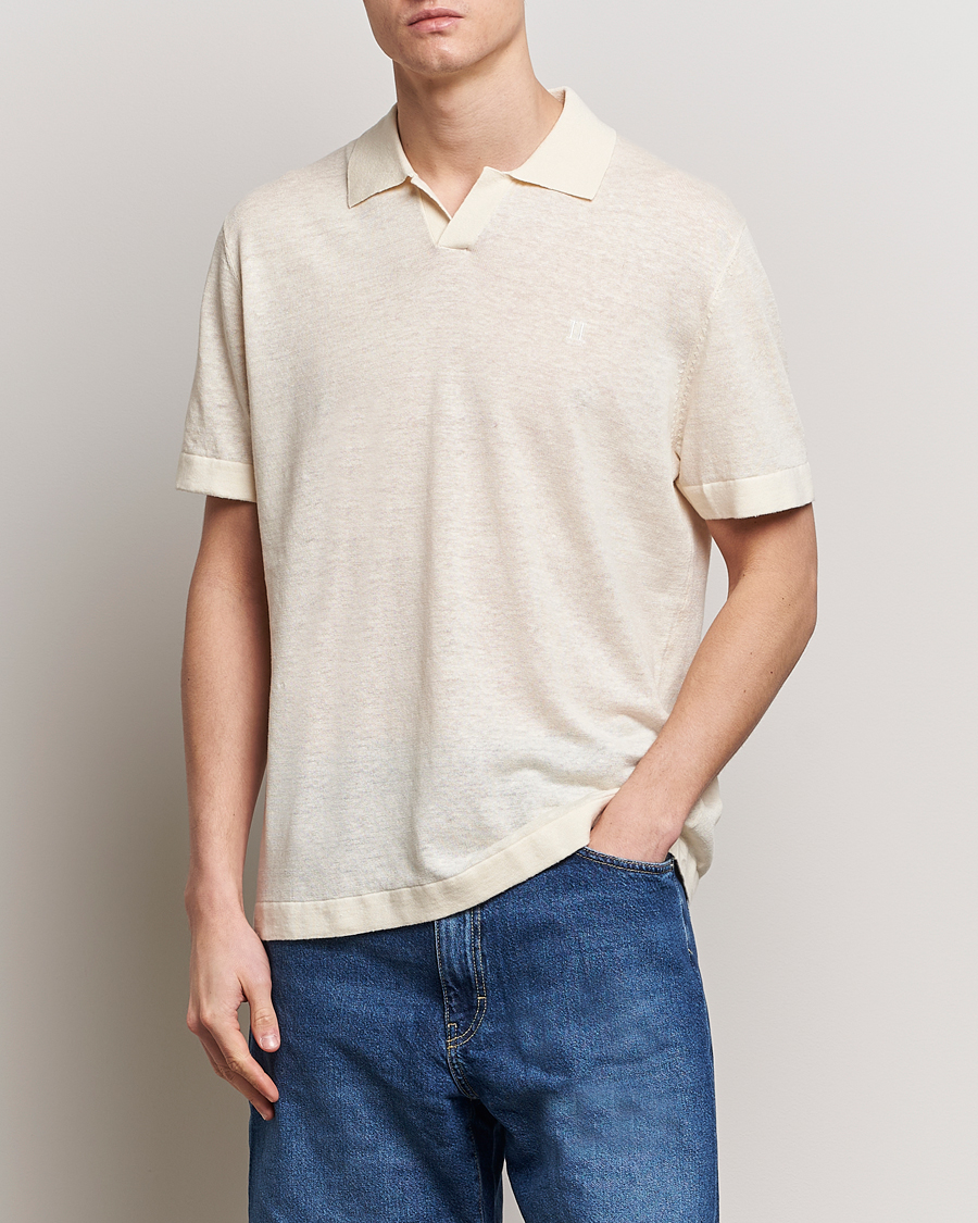 Herre |  | LES DEUX | Emmanuel Linen/Cotton Polo Knit Ivory