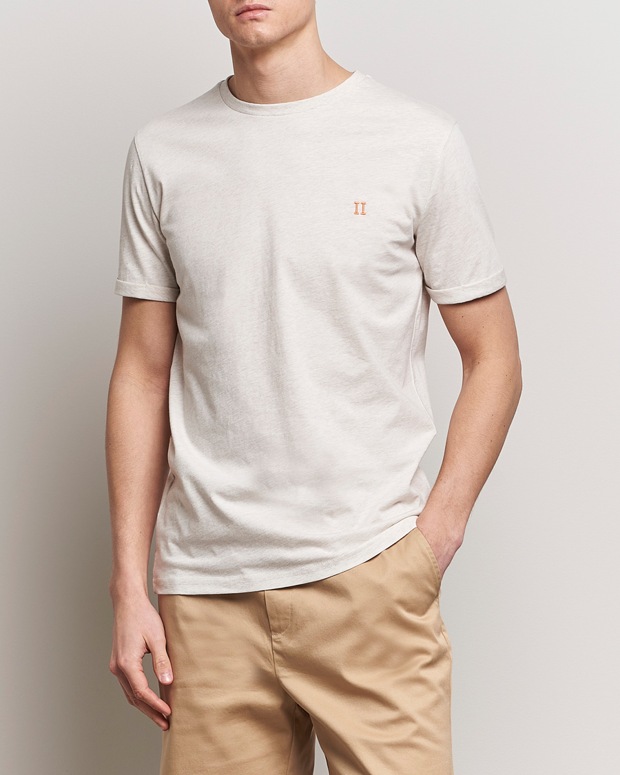 Herre | T-Shirts | LES DEUX | Nørregaard Cotton T-Shirt Ivory Melange