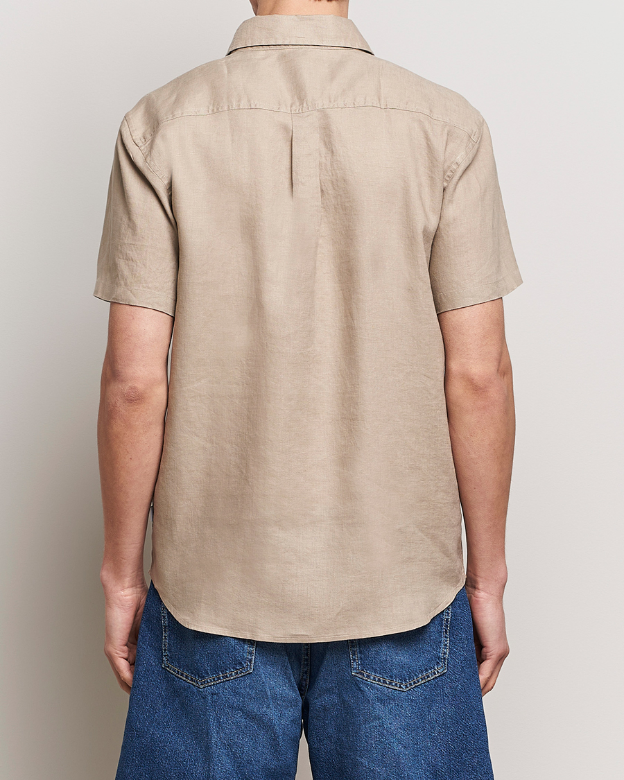 Herre | Skjorter | LES DEUX | Kris Short Sleeve Linen Shirt Dark Sand