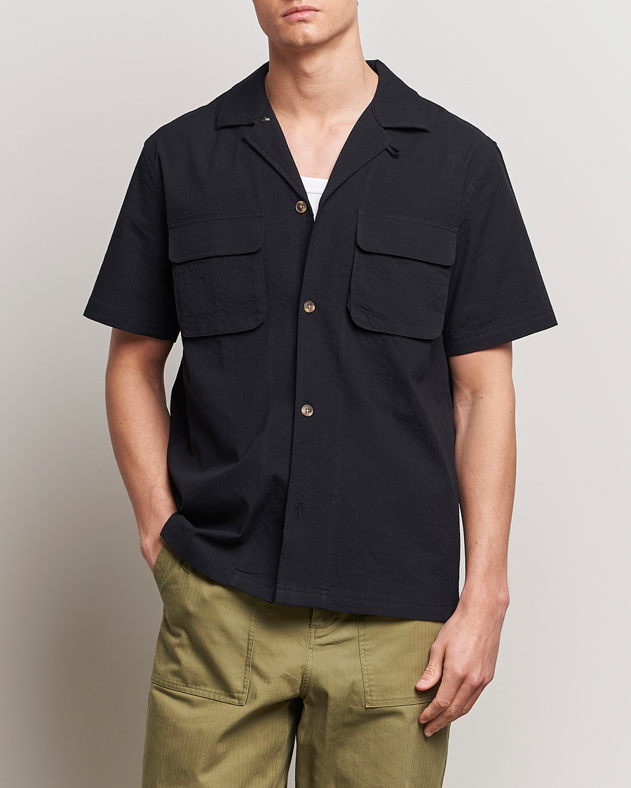 Herre | Skjorter | LES DEUX | Osmund Seersucker Shirt Black