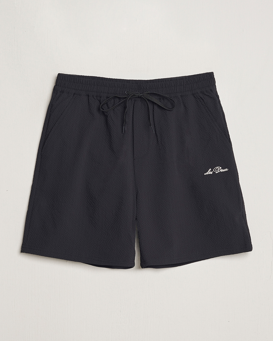 Herre | Badebukser | LES DEUX | Stan Seersucker Swim Shorts Black