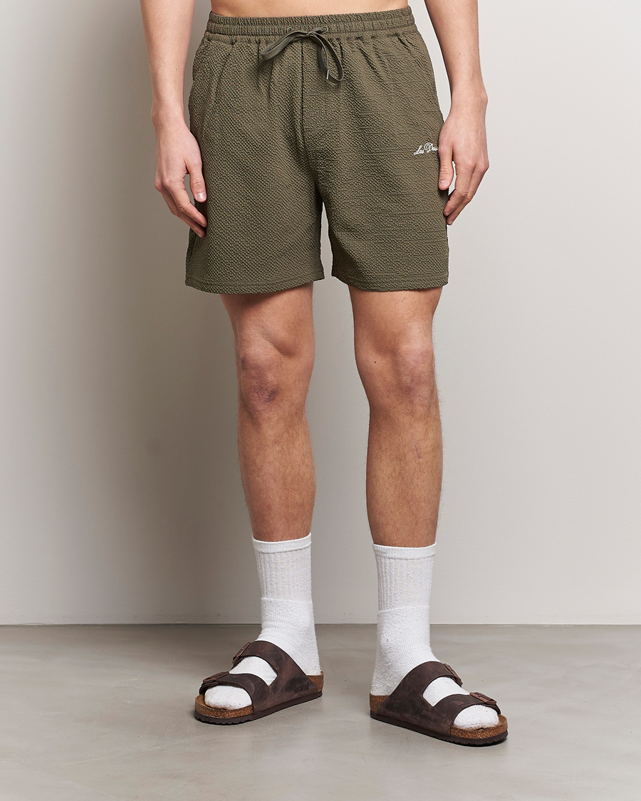 Men | New Brands | LES DEUX | Stan Seersucker Swim Shorts Bungee Cord