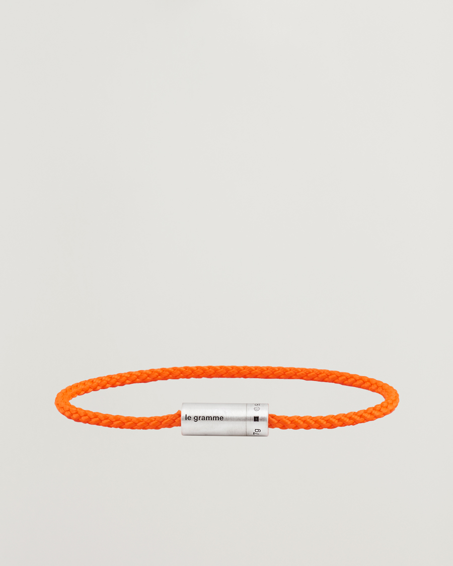 Herre | Smykker | LE GRAMME | Nato Cable Brushed Bracelet Orange/Sterling Silver 7g