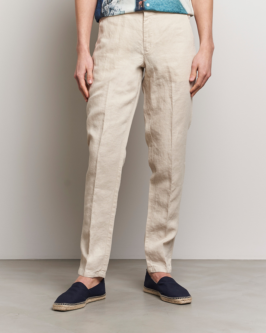 Herre | Hørbukser | Orlebar Brown | Griffon Linen Trousers Chai