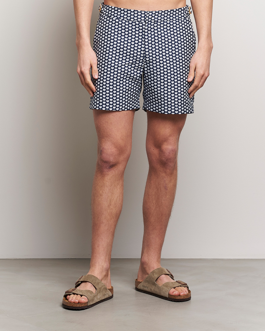 Herre | Badebukser | Orlebar Brown | Bulldog Jaquard Flutter Swim Shorts Night Iris