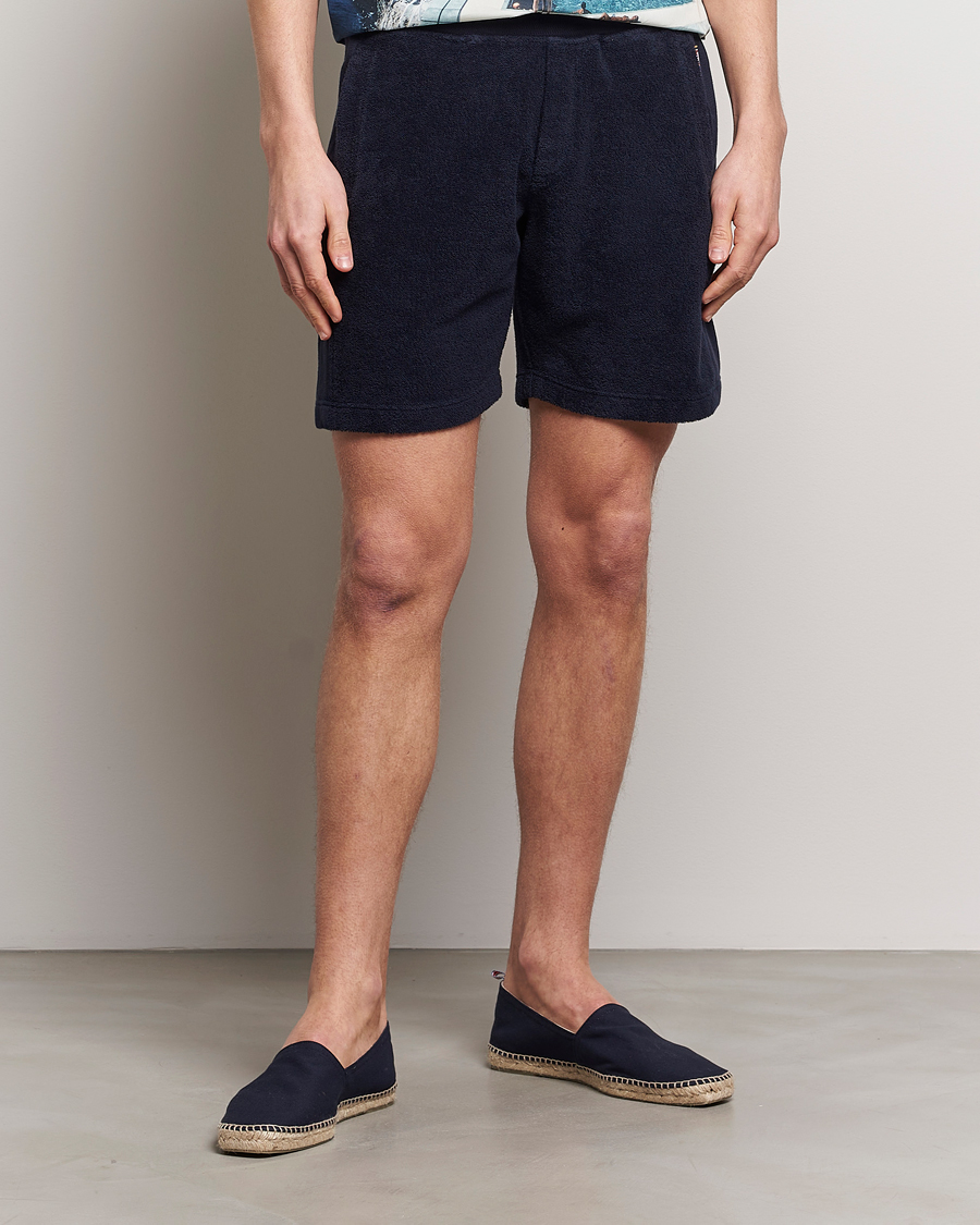 Herre | Træningsshorts | Orlebar Brown | Afador Mix Texture Towelling Shorts Night Iris