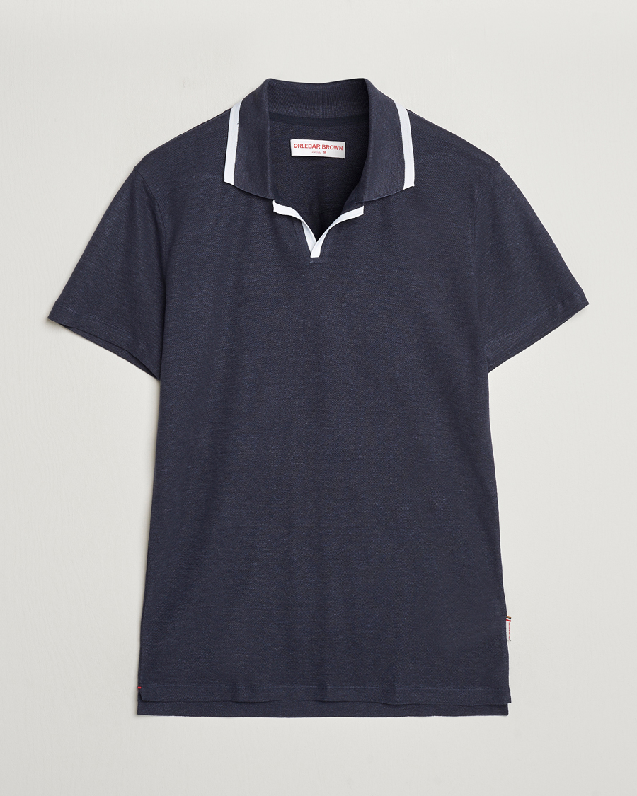 Herre | Polotrøjer | Orlebar Brown | Felix Linen Pique Polo Night Iris