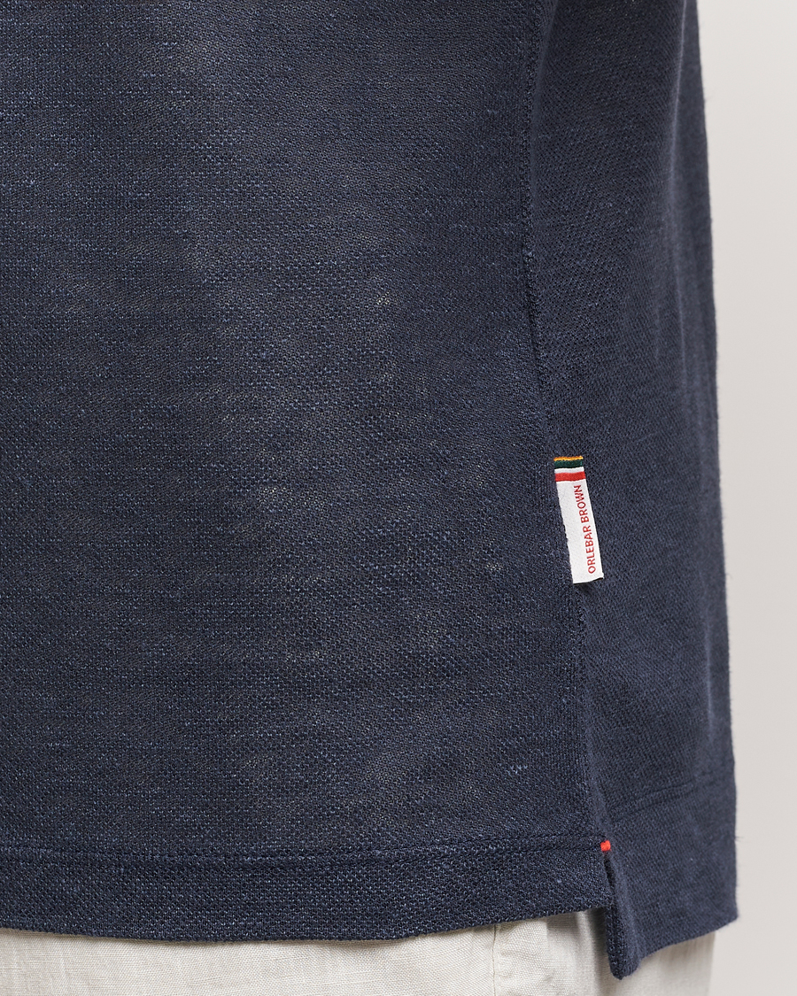 Herre | Polotrøjer | Orlebar Brown | Felix Linen Pique Polo Night Iris