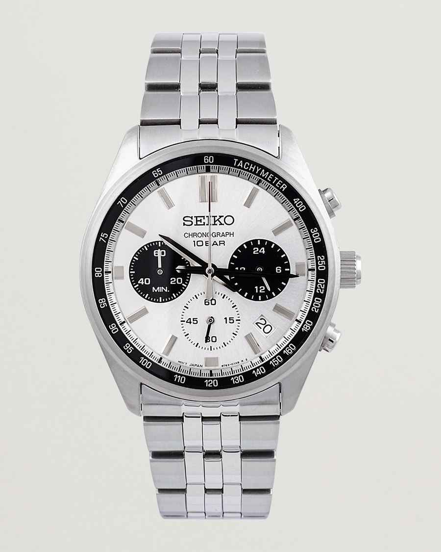 Herre |  | Seiko | Chronograph 41mm Steel White Dial