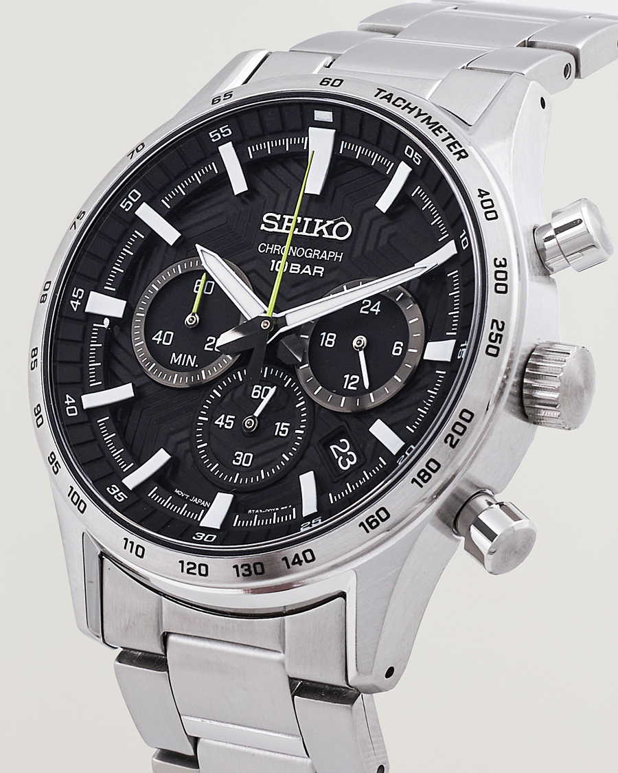 Herre | Klokker | Seiko | Chronograph 43mm Steel Black Dial