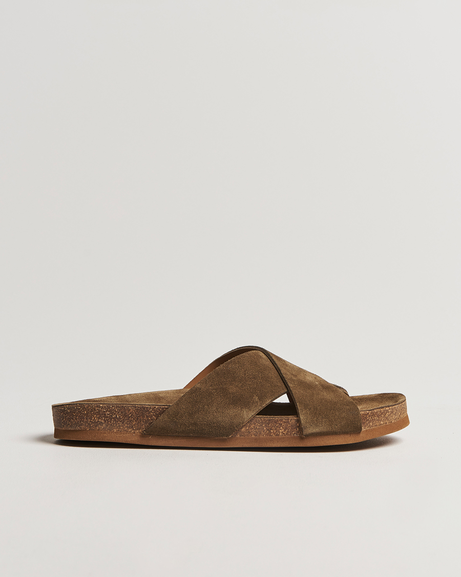 Herre | Myrqvist Solvik Sandals Moss Green Suede | Myrqvist | Solvik Sandals Moss Green Suede