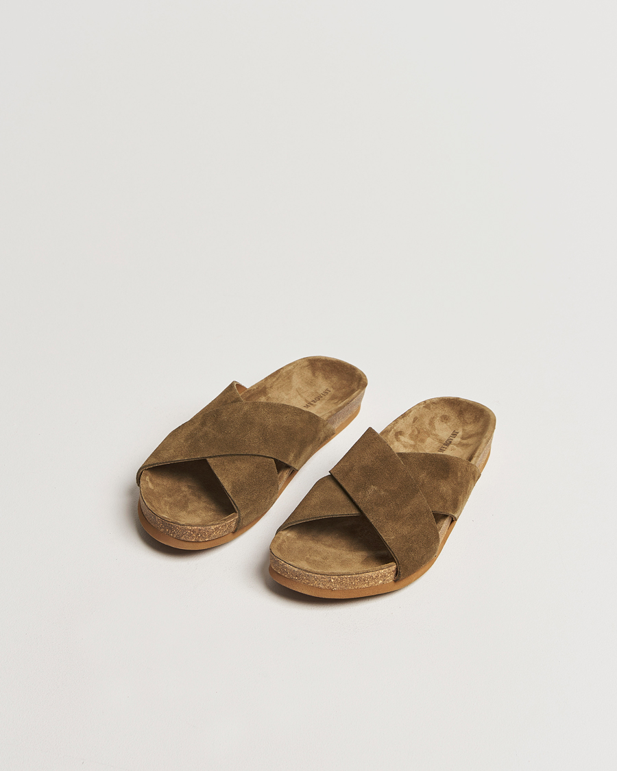 Herre | Myrqvist Solvik Sandals Moss Green Suede | Myrqvist | Solvik Sandals Moss Green Suede