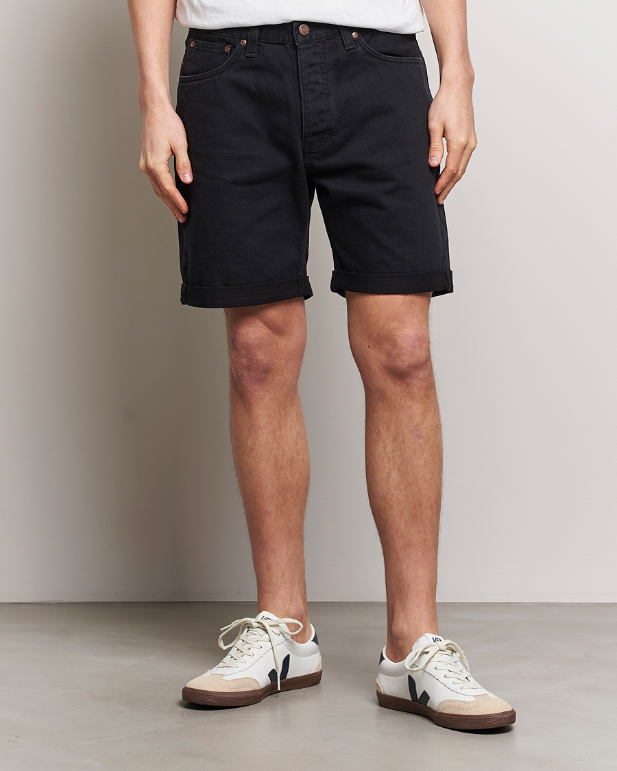 Herre | Nyheder | Nudie Jeans | Josh Denim Shorts Aged Black