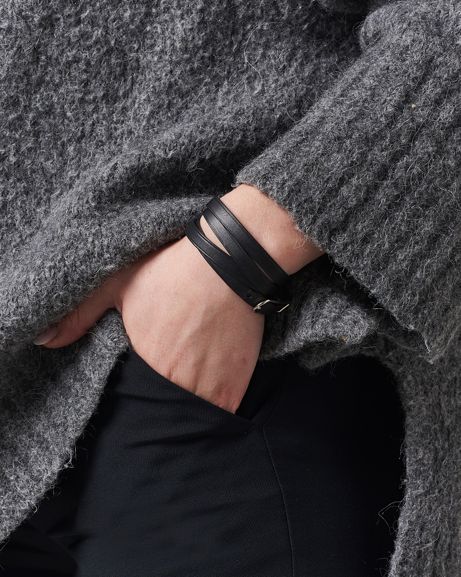 Herre | Hermès Pre-Owned API1 Leather Bracelet Black | Hermès Pre-Owned | API1 Leather Bracelet Black