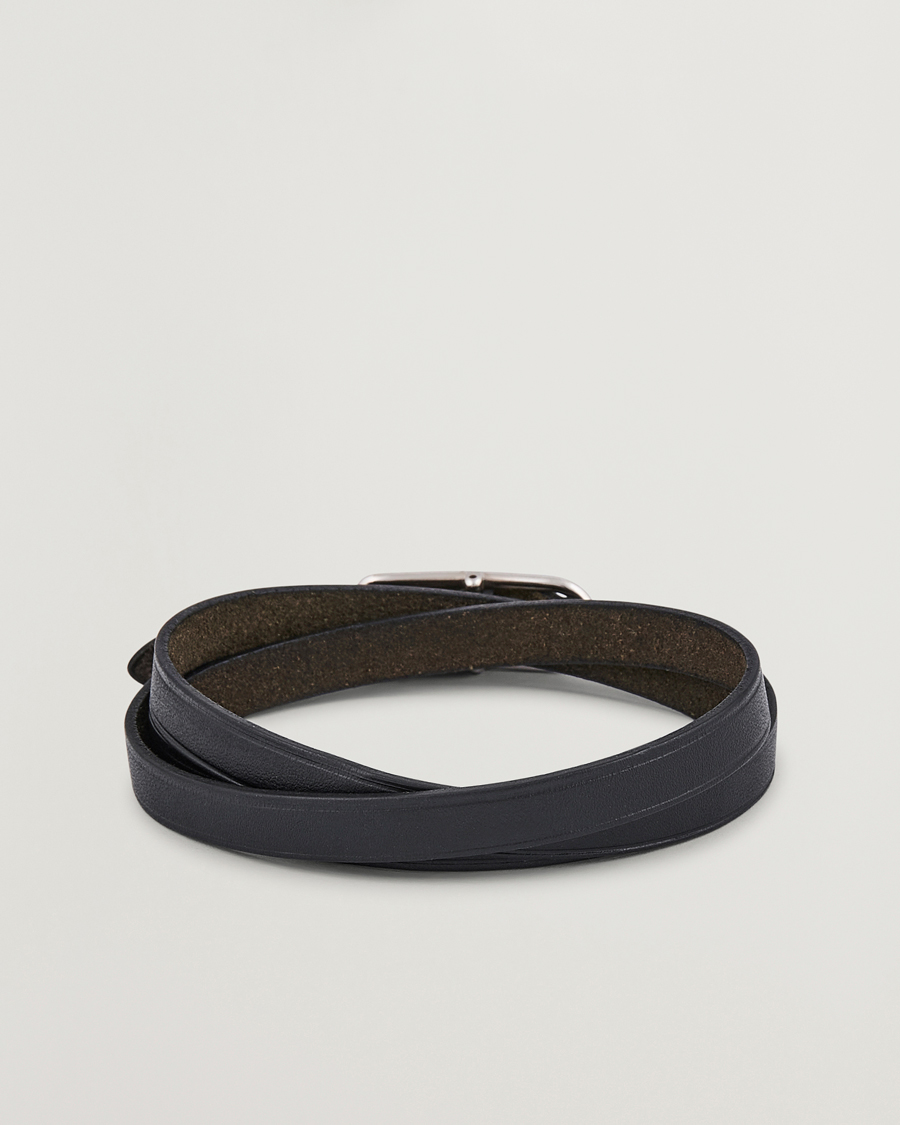Herre | Hermès Pre-Owned API1 Leather Bracelet Black | Hermès Pre-Owned | API1 Leather Bracelet Black