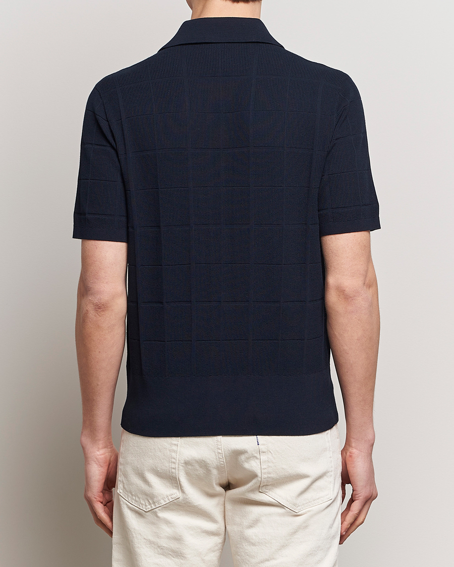 Herre | Polotrøjer | Tiger of Sweden | Araawen Short Sleeve Knitted Polo Light Ink
