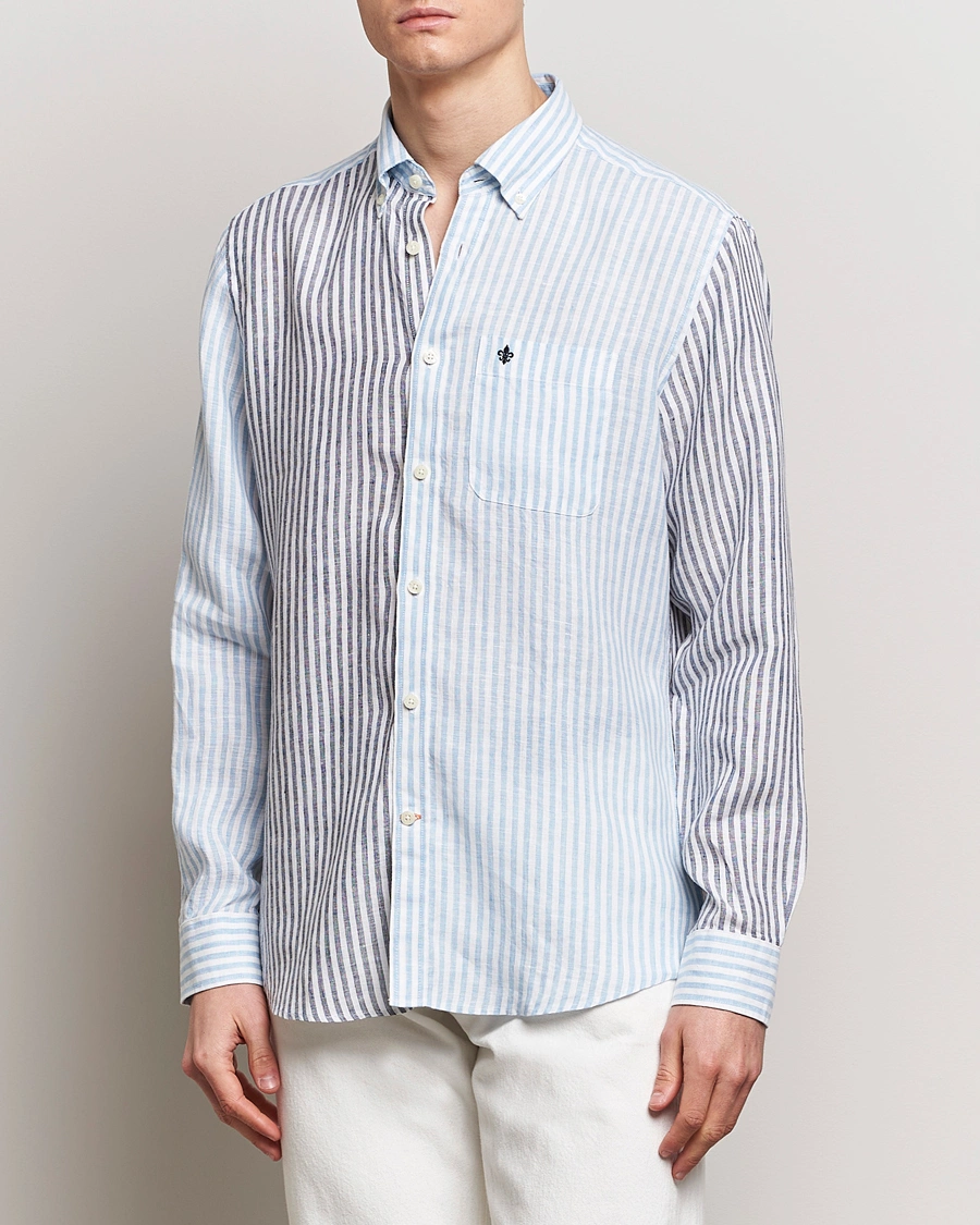 Herre | Skjorter | Morris | Douglas Linen Mix Shirt Blue