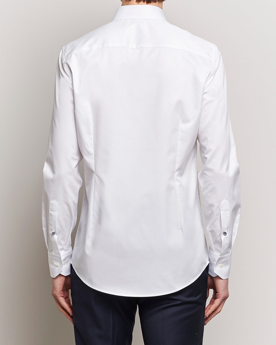 Herre | Skjorter | Stenströms | Slimline Cotton Twill Cut Away Shirt White