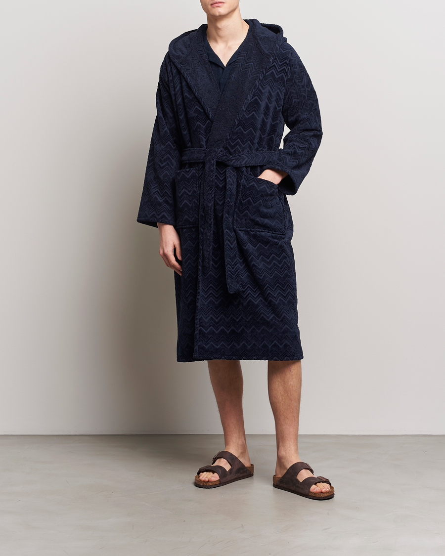 Herre | Pyjamas & Morgenkåber | Missoni Home | Chalk Bath Robe Navy