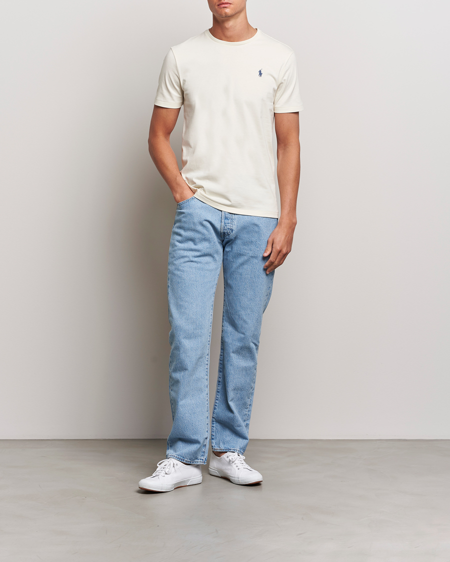 Herre | T-Shirts | Polo Ralph Lauren | Crew Neck T-Shirt Herbal Milk