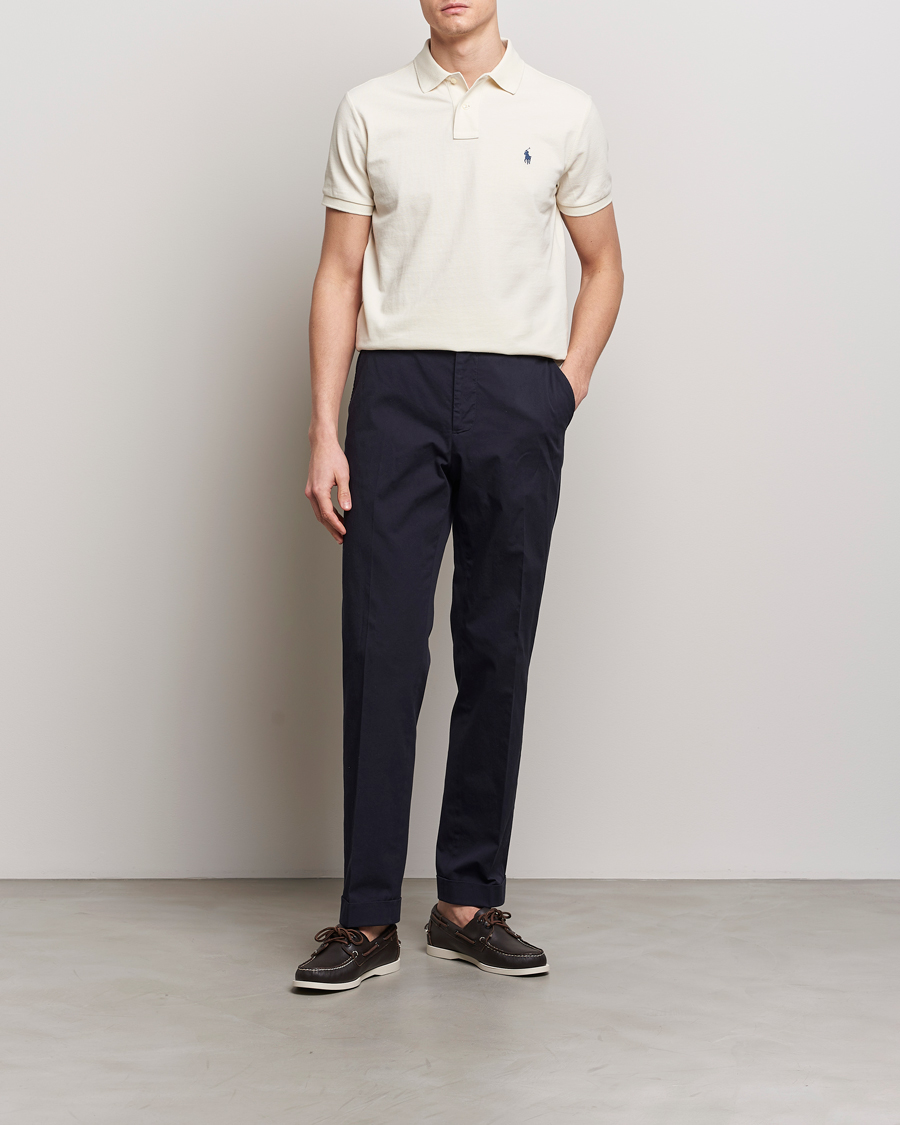 Herre | Polotrøjer | Polo Ralph Lauren | Custom Slim Fit Polo Herbal Milk
