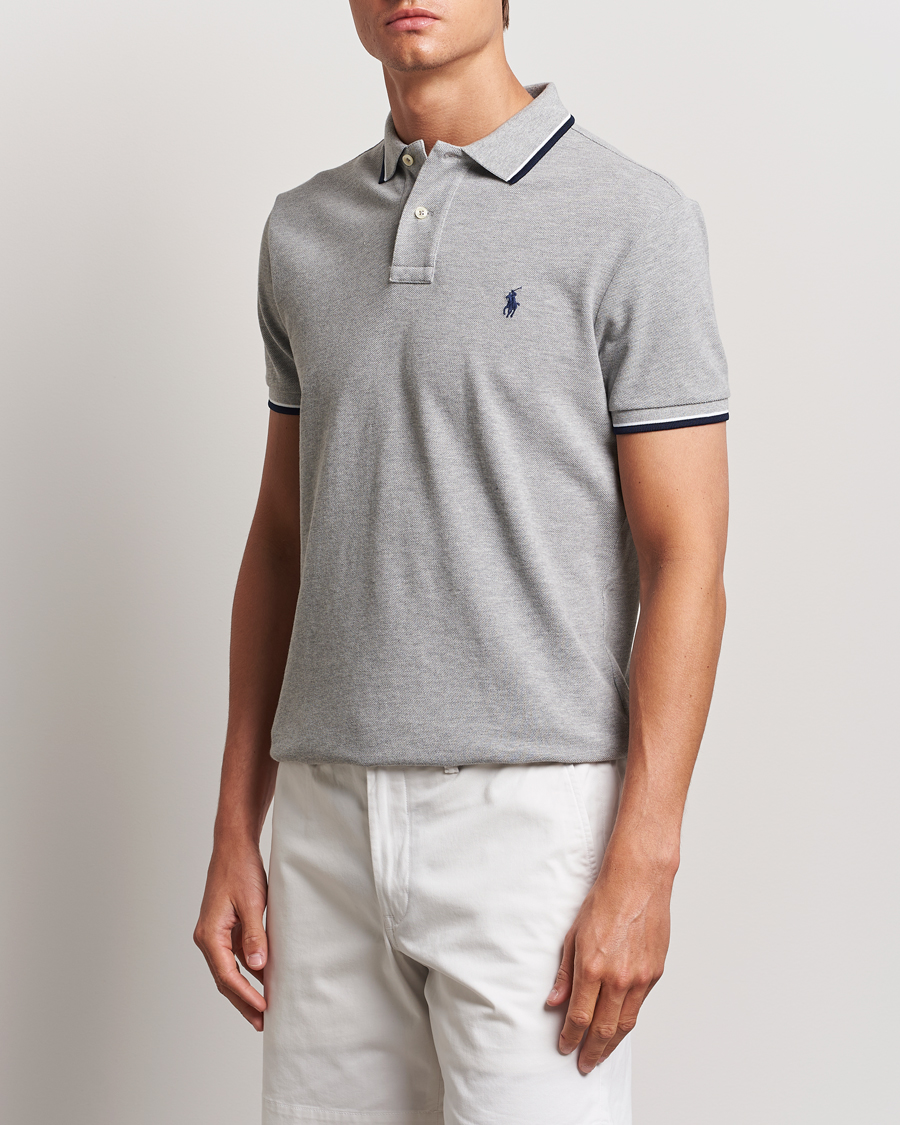 Herre | Polotrøjer | Polo Ralph Lauren | Custom Slim Fit Tipped Polo Andover Heather
