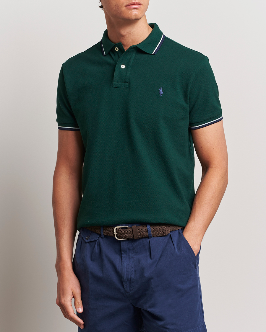 Herre | Nyheder | Polo Ralph Lauren | Custom Slim Fit Tipped Polo Moss Agate
