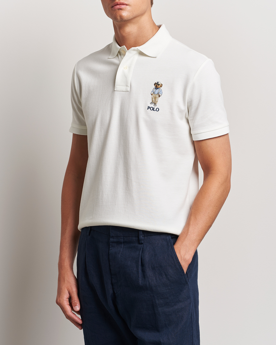 Herre |  | Polo Ralph Lauren | Custom Slim Fit Bear Polo Deckwash White