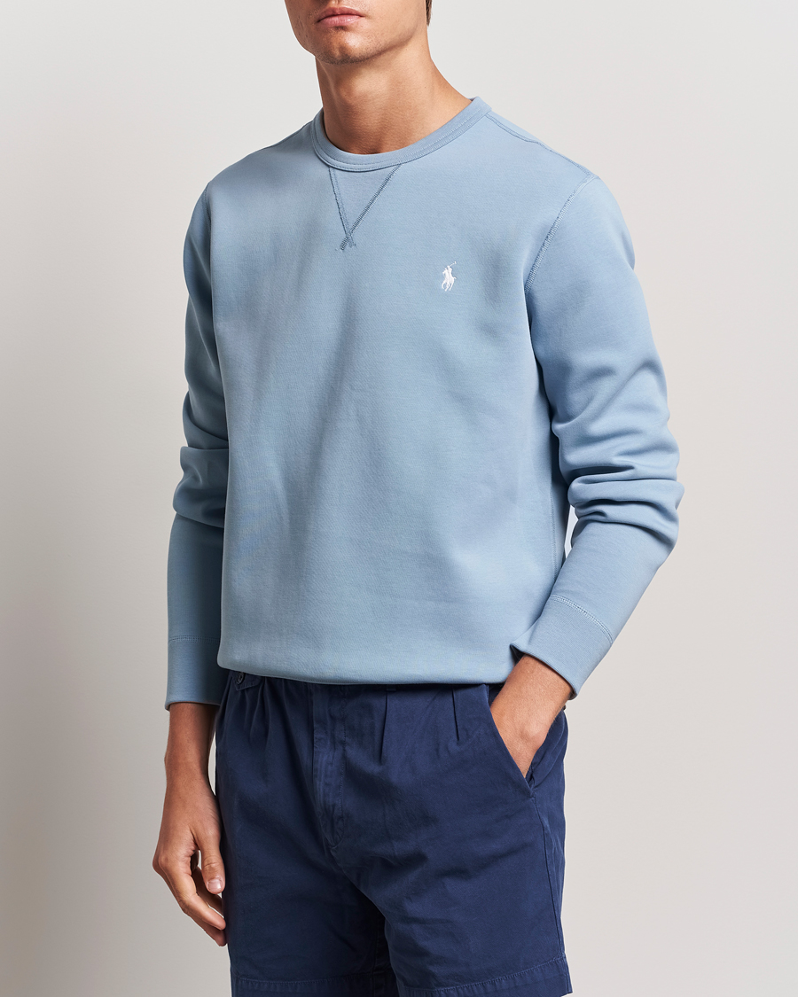 Herre | Trøjer | Polo Ralph Lauren | Tech Double Knit Crew Neck Sweatshirt Vessel Blue