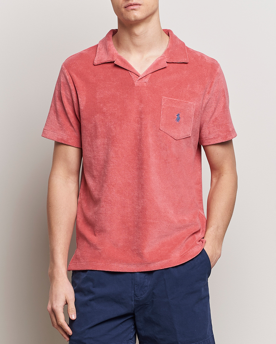 Herre | Nyheder | Polo Ralph Lauren | Cotton Terry Open Collar Polo Adirondack Red