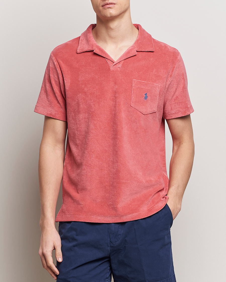 Herr | Pikéer | Polo Ralph Lauren | Cotton Terry Open Collar Polo Adirondack Red