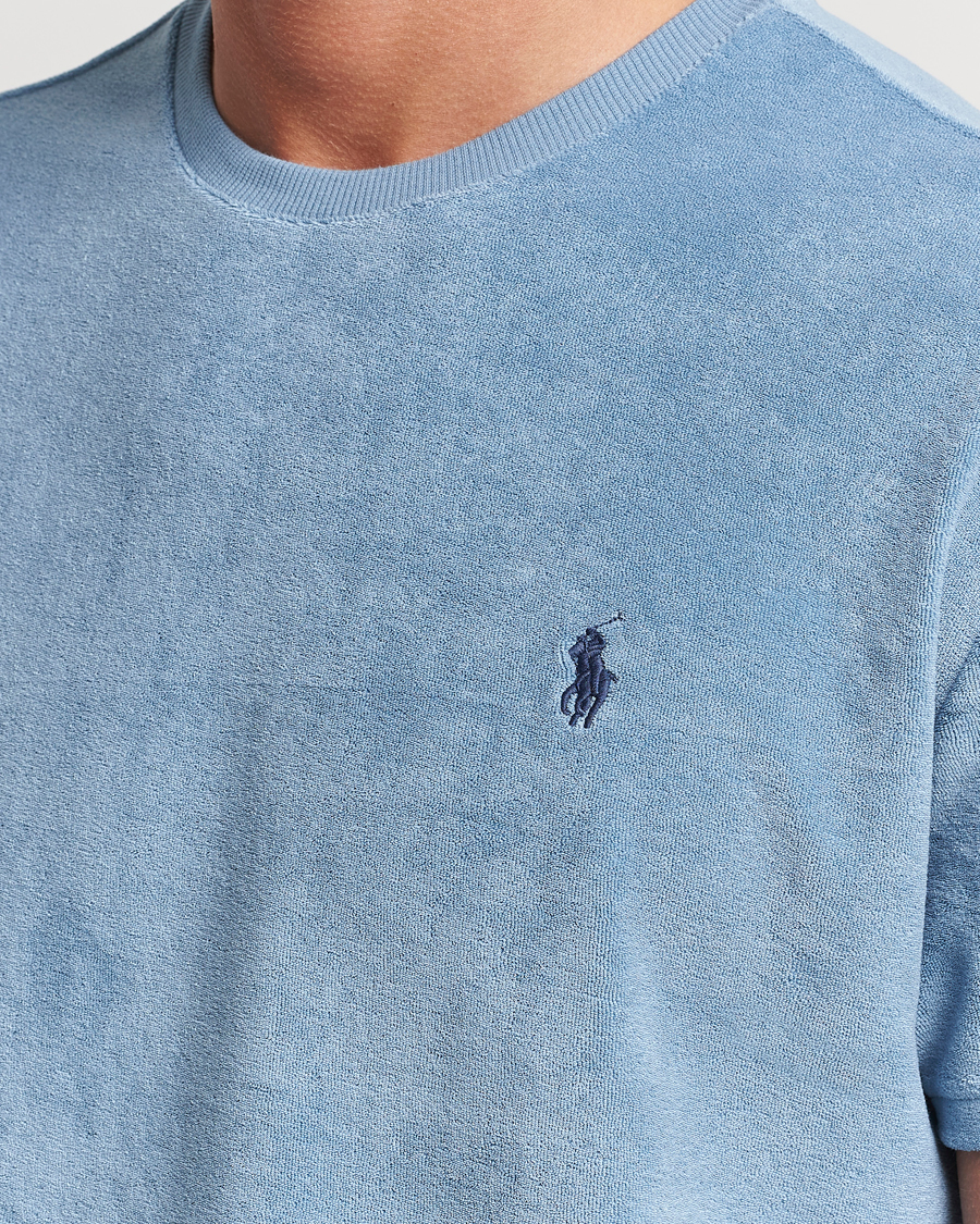 Herre | T-Shirts | Polo Ralph Lauren | Cotton Terry Crew Neck T-shirt Vessel Blue