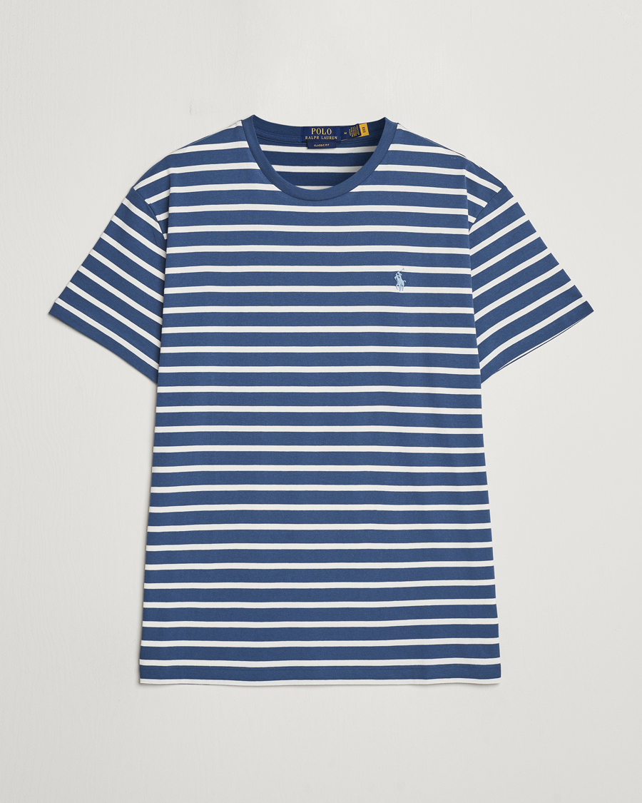 Herre | T-Shirts | Polo Ralph Lauren | Striped Crew Neck T-Shirt Clancy Blue/Nevis
