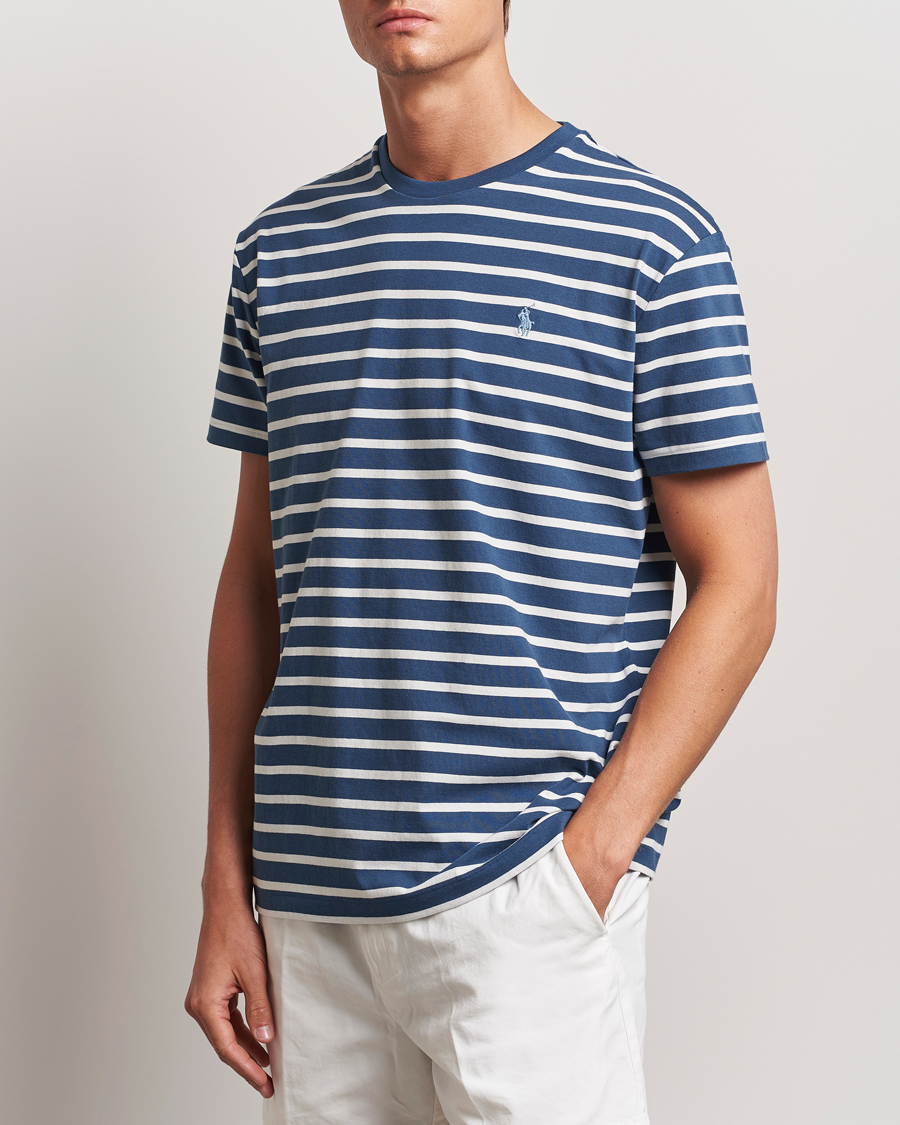 Herre |  | Polo Ralph Lauren | Striped Crew Neck T-Shirt Clancy Blue/Nevis