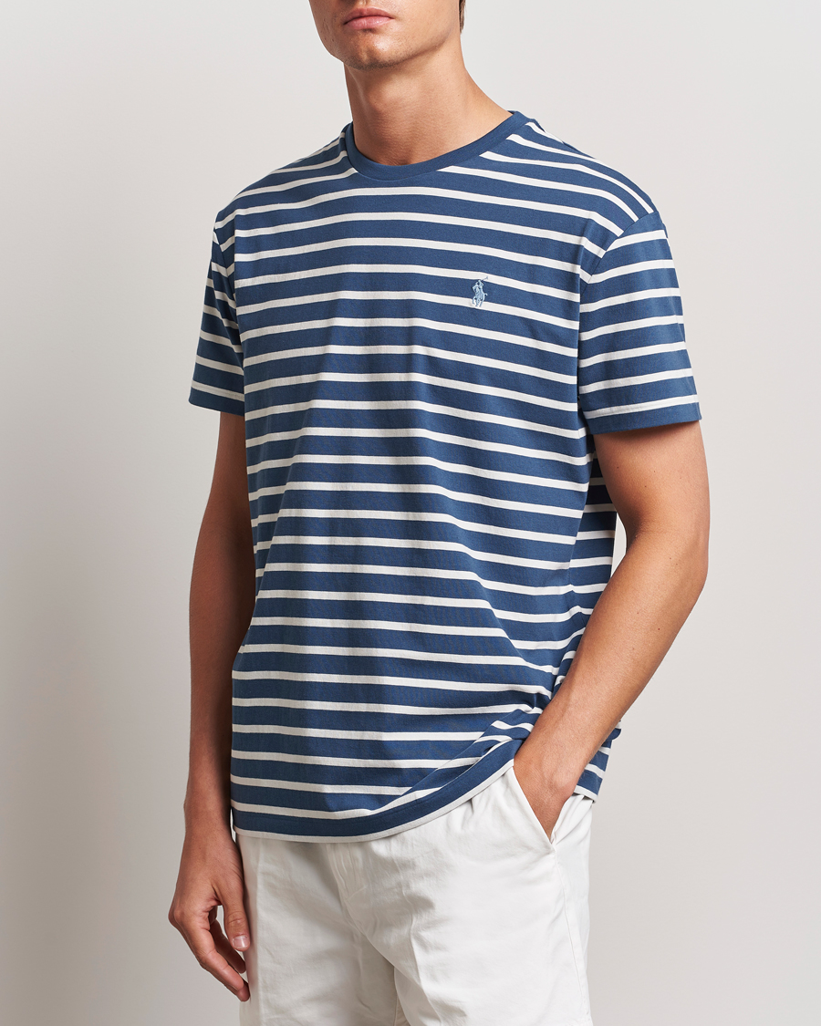 Herre | T-Shirts | Polo Ralph Lauren | Striped Crew Neck T-Shirt Clancy Blue/Nevis