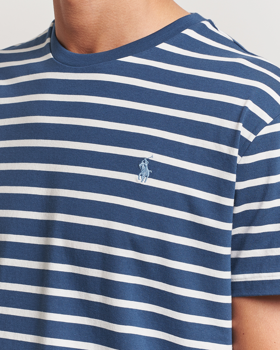 Herre | T-Shirts | Polo Ralph Lauren | Striped Crew Neck T-Shirt Clancy Blue/Nevis