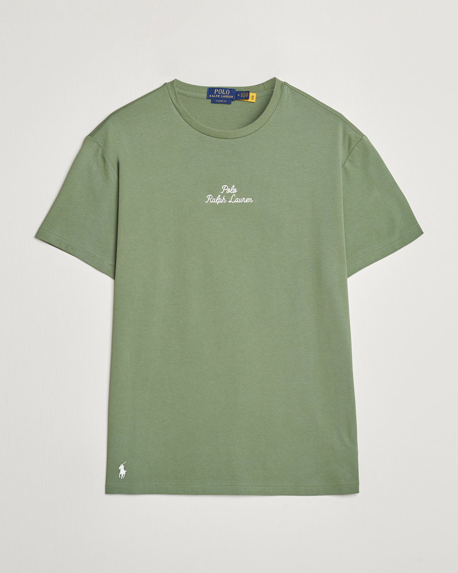 Herre | T-Shirts | Polo Ralph Lauren | Center Logo Crew Neck T-Shirt Cargo Green