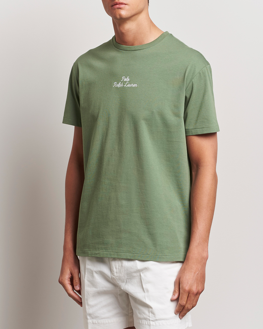 Herre | T-Shirts | Polo Ralph Lauren | Center Logo Crew Neck T-Shirt Cargo Green